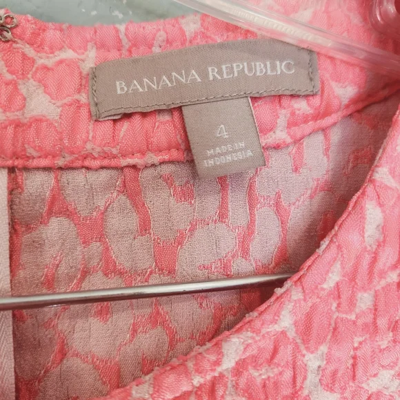 Banana Republic Neon Textured Patterned Stretch Women's 4 Tank Pink Barbiecore. - Picture 4 of 5